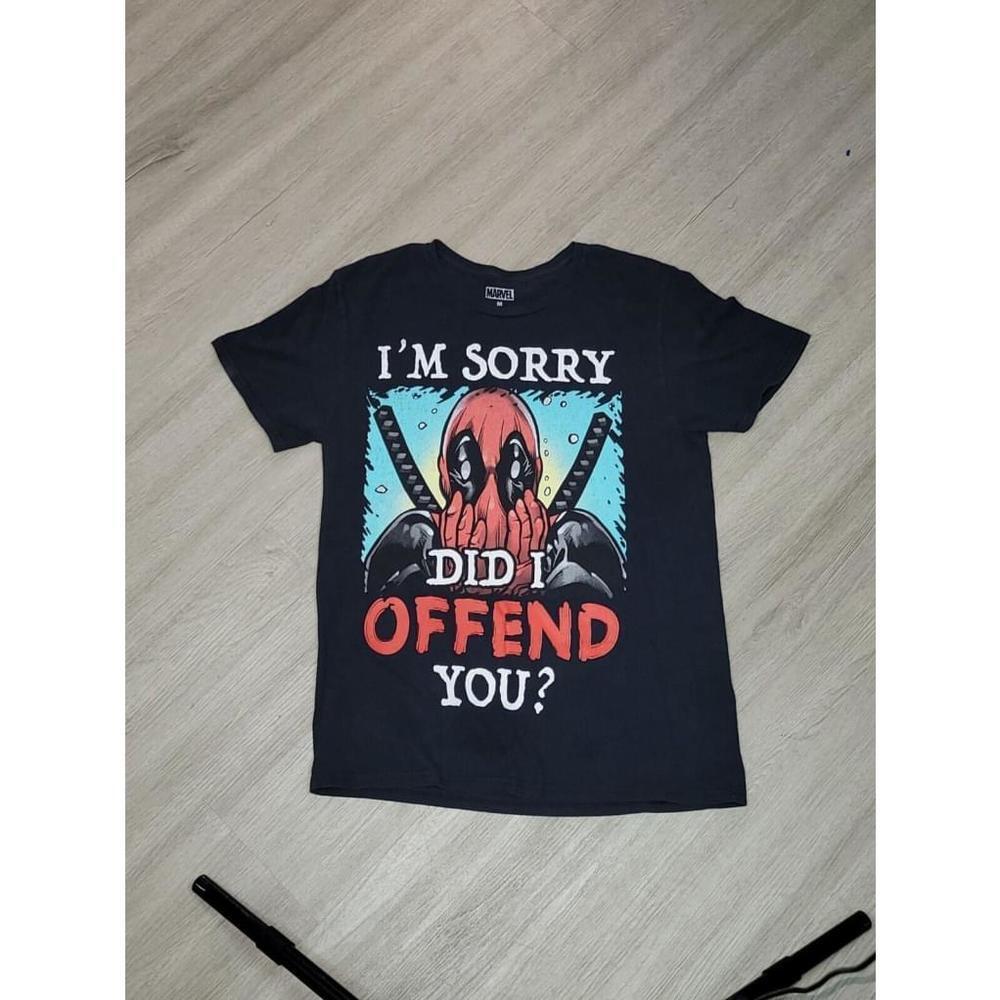 Marvel Deadpool I'm Sorry Did I Offend You? Black T-Shirt Medium